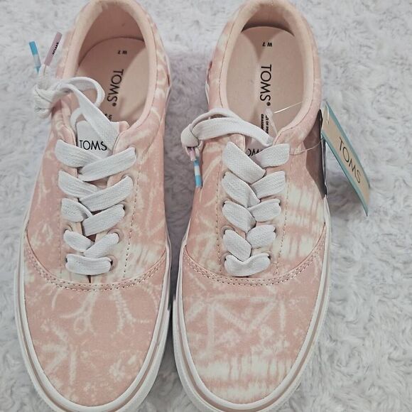 Tom's Alpargata Womens Size 7 Fenix Tie Dye sneaker cloudy pink patchwork batik - Picture 1 of 9